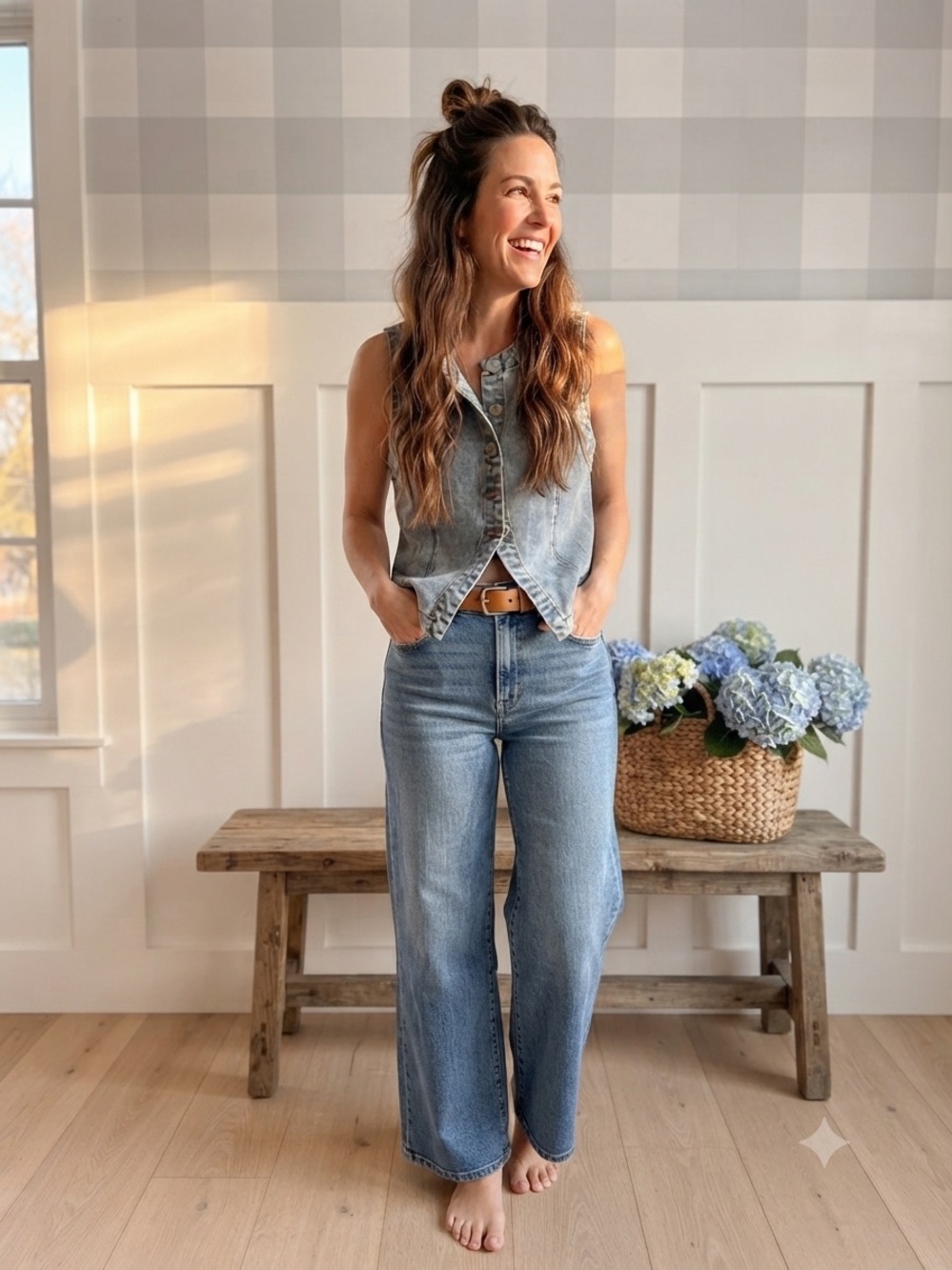 Vigoss Light Blue Denim Vest XL
